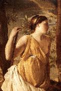 POUSSIN, Nicolas The Inspiration of the Poet (detail) af oil painting on canvas
